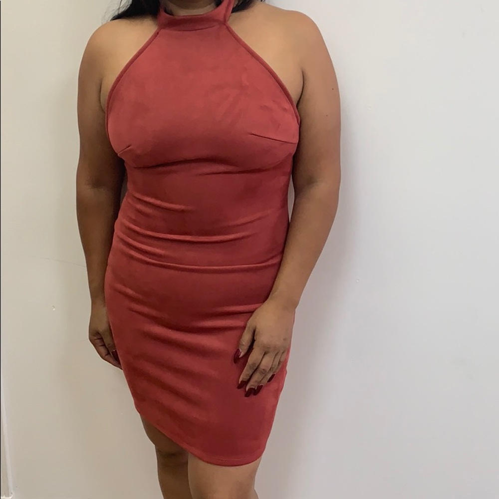 Suede mini dress